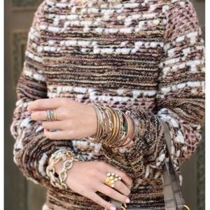 Zara tweed gold oversized sweater